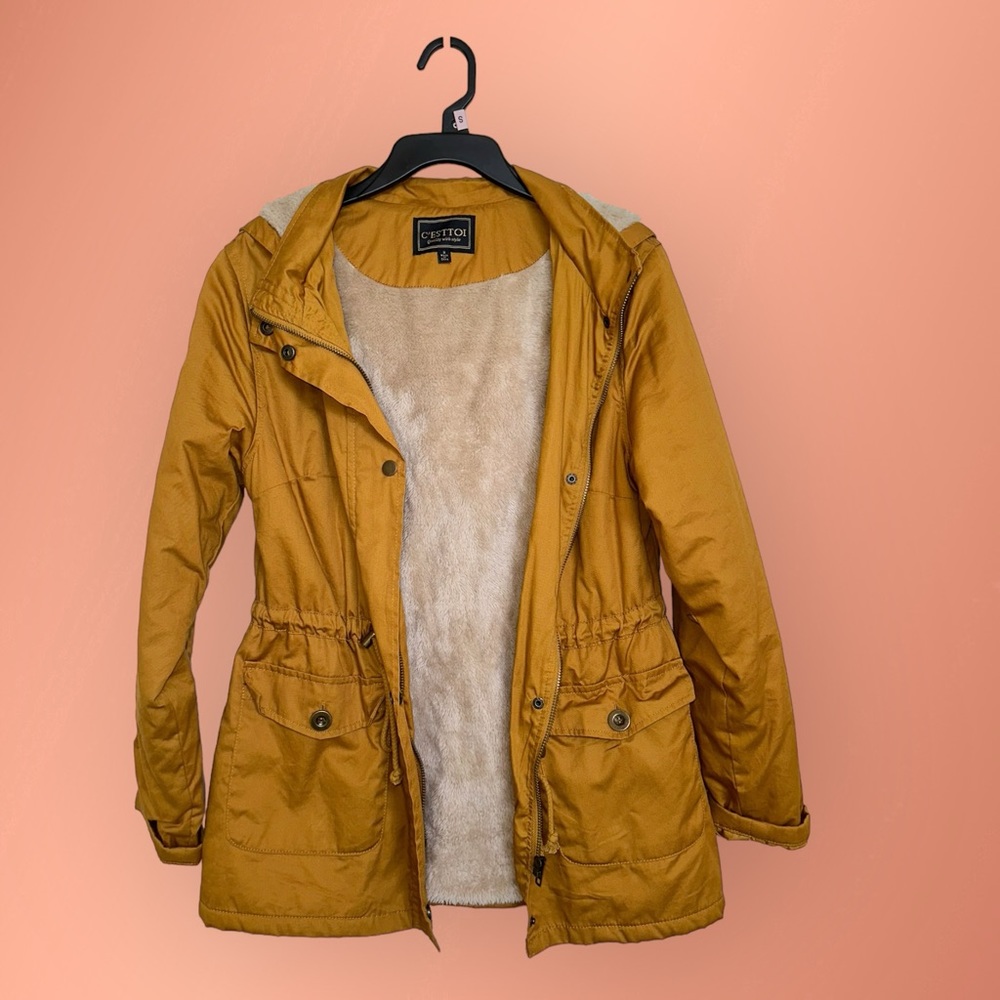C’est Toi mustard colored jacket
